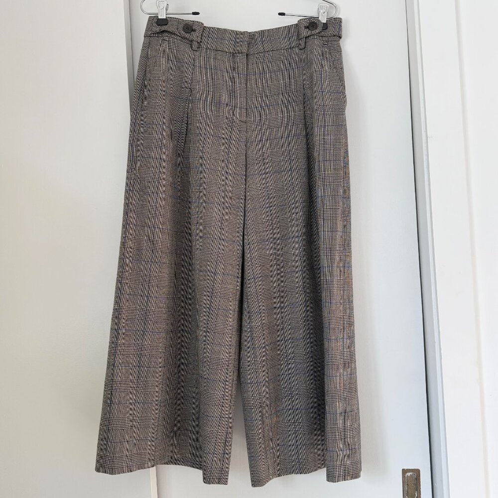 J.Crew Herringbone plaid wide-leg cropped pant